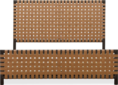 Modus Furniture - Dorsey King-size Woven Panel Bed in Basalt Grey and Ginger - NSU5K7 view 3