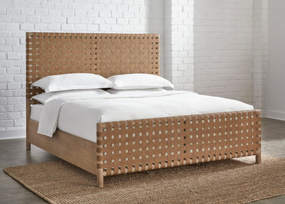 Modus Furniture - Dorsey King-size Woven Panel Bed in Granola and Ginger - NSPVK7 view 9