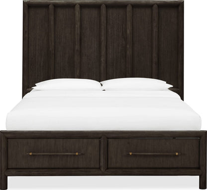 Modus Furniture - Dorsey Queen-size Wooden Two Drawer Storage Bed in Basalt Grey - NSU5J5 view 1