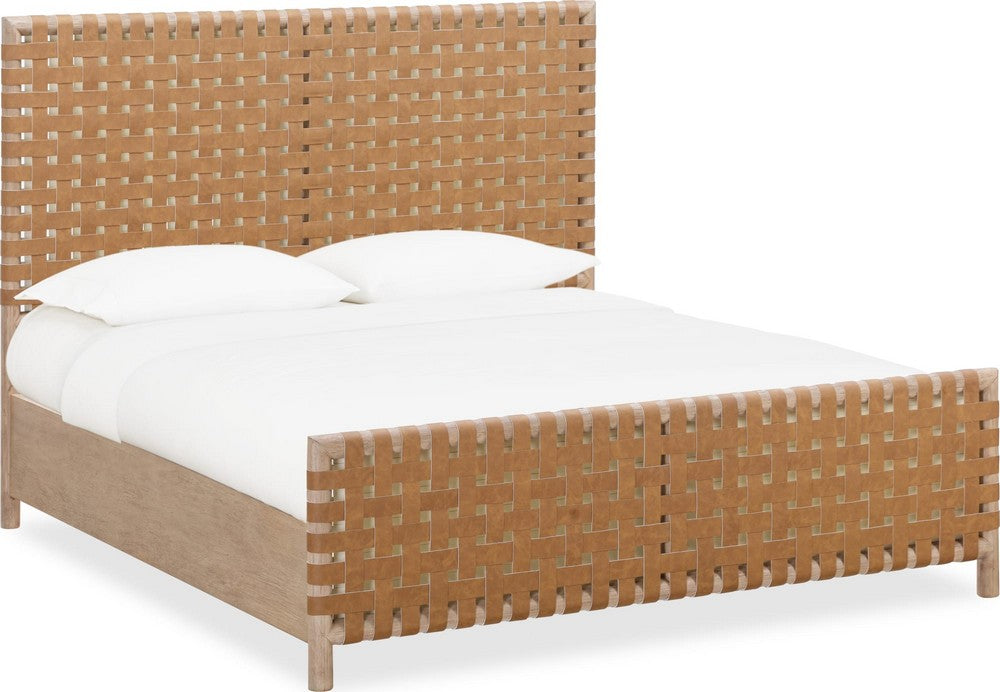 Modus Furniture - Dorsey Queen-size Woven Panel Bed in Granola and Ginger - NSPVK5 view 1