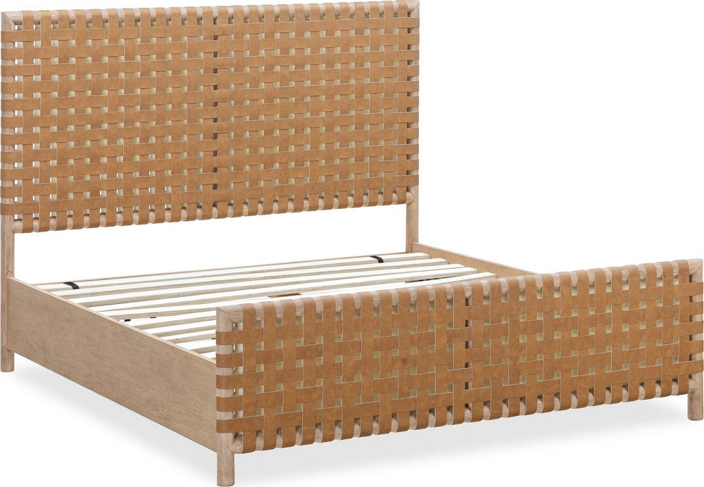 Modus Furniture - Dorsey Queen-size Woven Panel Bed in Granola and Ginger - NSPVK5 view 4