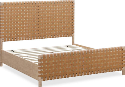 Modus Furniture - Dorsey Queen-size Woven Panel Bed in Granola and Ginger - NSPVK5 view 4