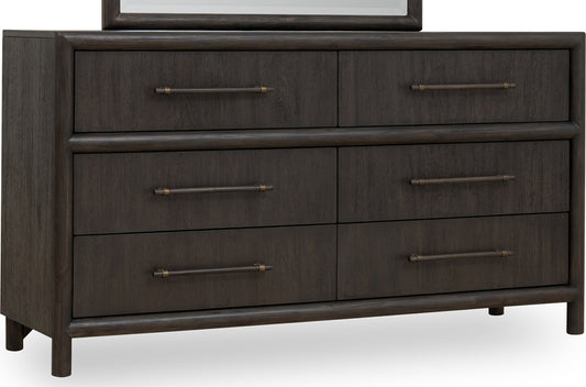 Modus Furniture - Dorsey Six Drawer Dresser in Basalt Grey - NSU582 view 1