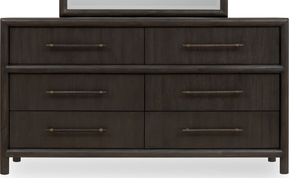 Modus Furniture - Dorsey Six Drawer Dresser in Basalt Grey - NSU582 view 2