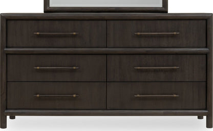 Modus Furniture - Dorsey Six Drawer Dresser in Basalt Grey - NSU582 view 2