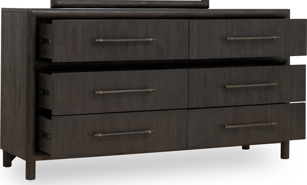 Modus Furniture - Dorsey Six Drawer Dresser in Basalt Grey - NSU582 view 3