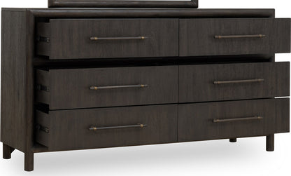 Modus Furniture - Dorsey Six Drawer Dresser in Basalt Grey - NSU582 view 3