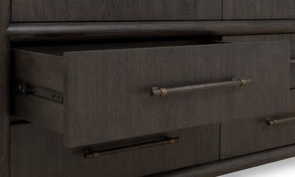 Modus Furniture - Dorsey Six Drawer Dresser in Basalt Grey - NSU582 view 4