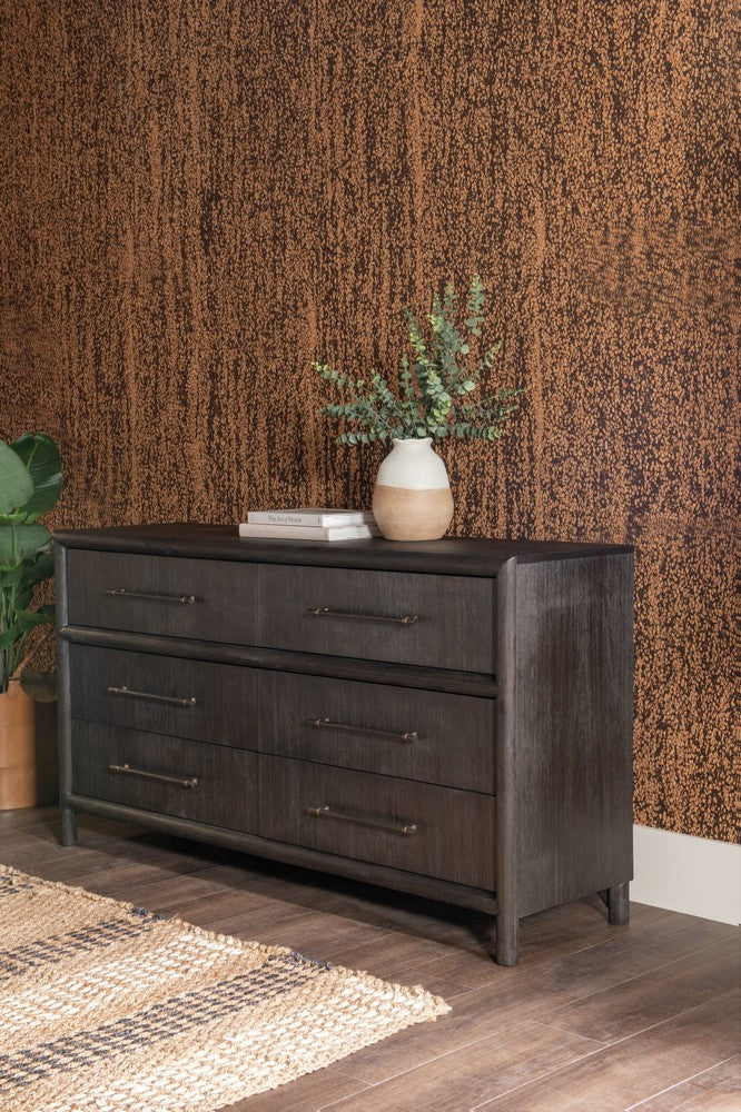Modus Furniture - Dorsey Six Drawer Dresser in Basalt Grey - NSU582 view 7