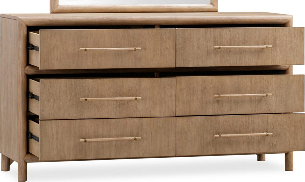 Modus Furniture - Dorsey Six Drawer Dresser in Granola - NSPV82 view 3