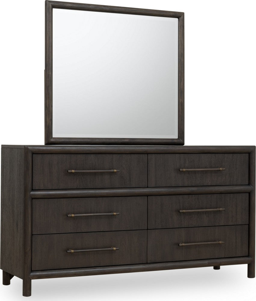 Modus Furniture - Dorsey Solid Wood and Glass Mirror in Basalt Grey - NSU583 view 2