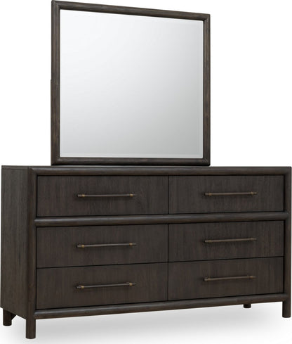 Modus Furniture - Dorsey Solid Wood and Glass Mirror in Basalt Grey - NSU583 view 2
