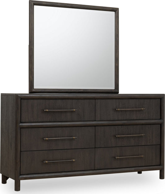 Modus Furniture - Dorsey Solid Wood and Glass Mirror in Basalt Grey - NSU583 view 2