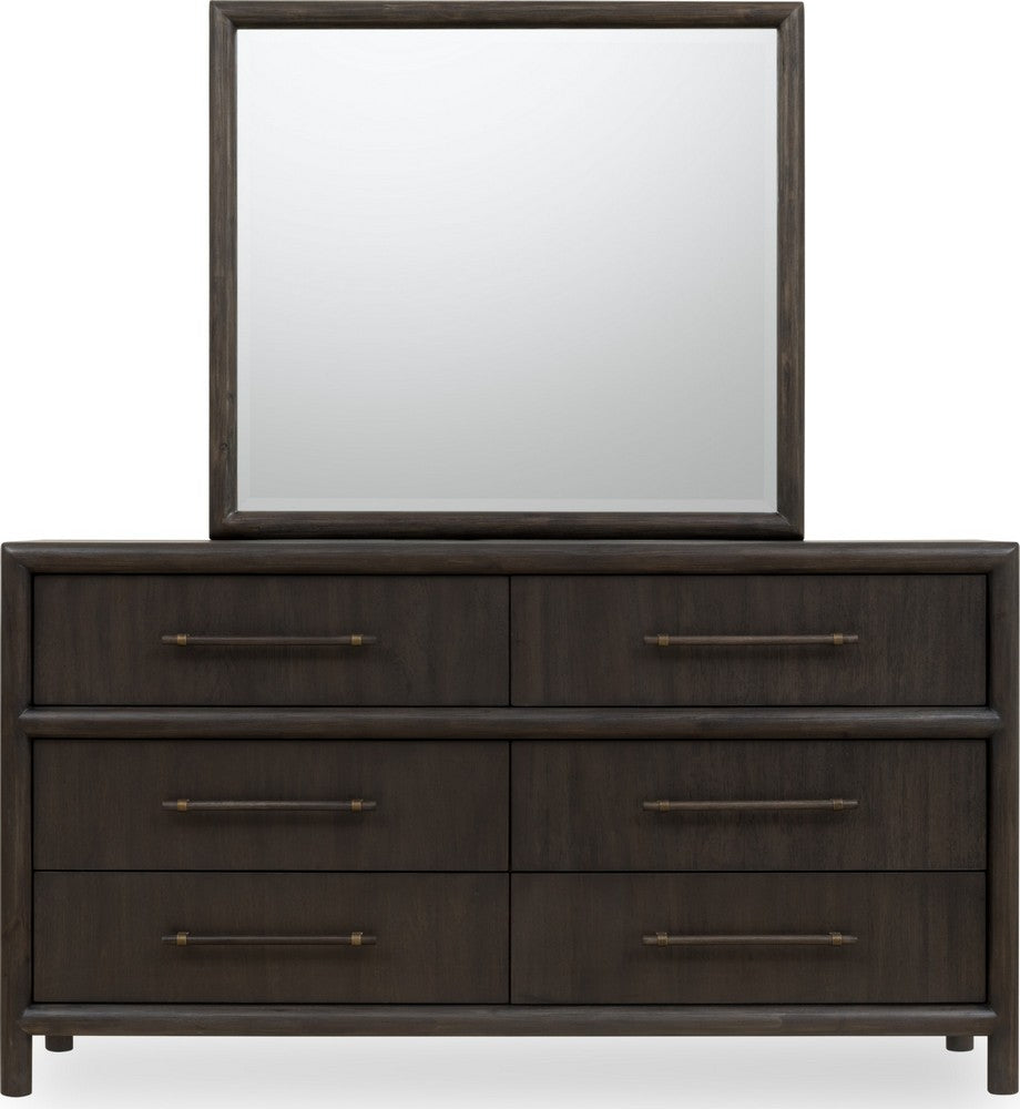 Modus Furniture - Dorsey Solid Wood and Glass Mirror in Basalt Grey - NSU583 view 3