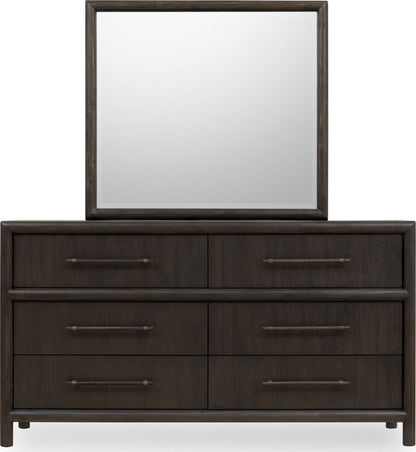 Modus Furniture - Dorsey Solid Wood and Glass Mirror in Basalt Grey - NSU583 view 3