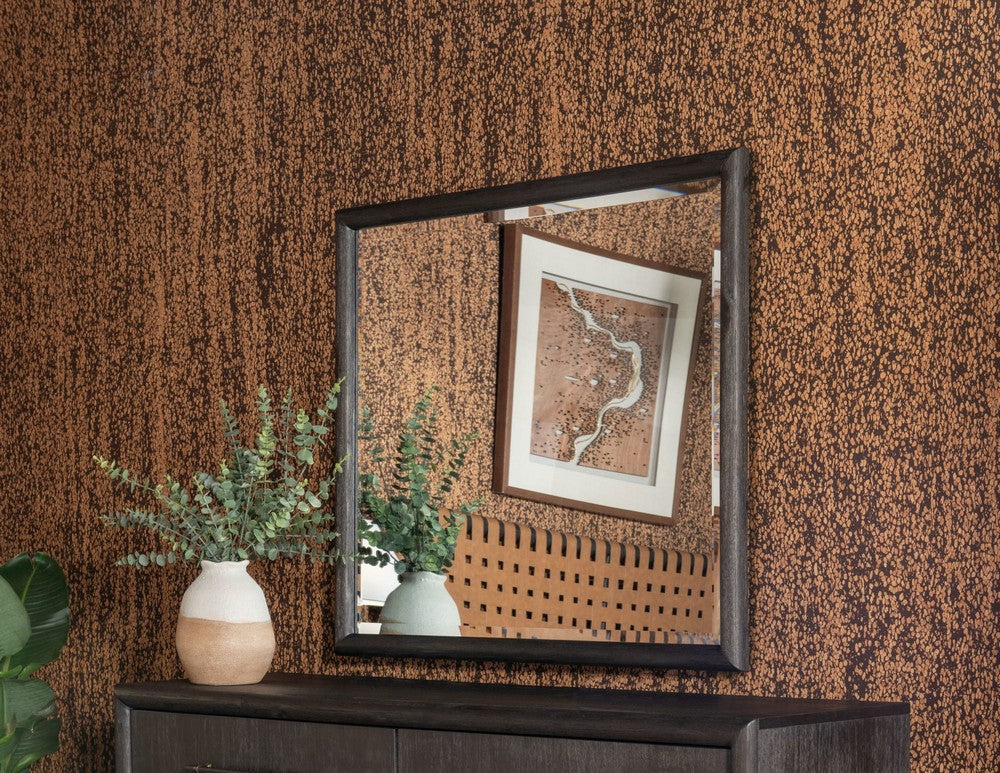 Modus Furniture - Dorsey Solid Wood and Glass Mirror in Basalt Grey - NSU583 view 4