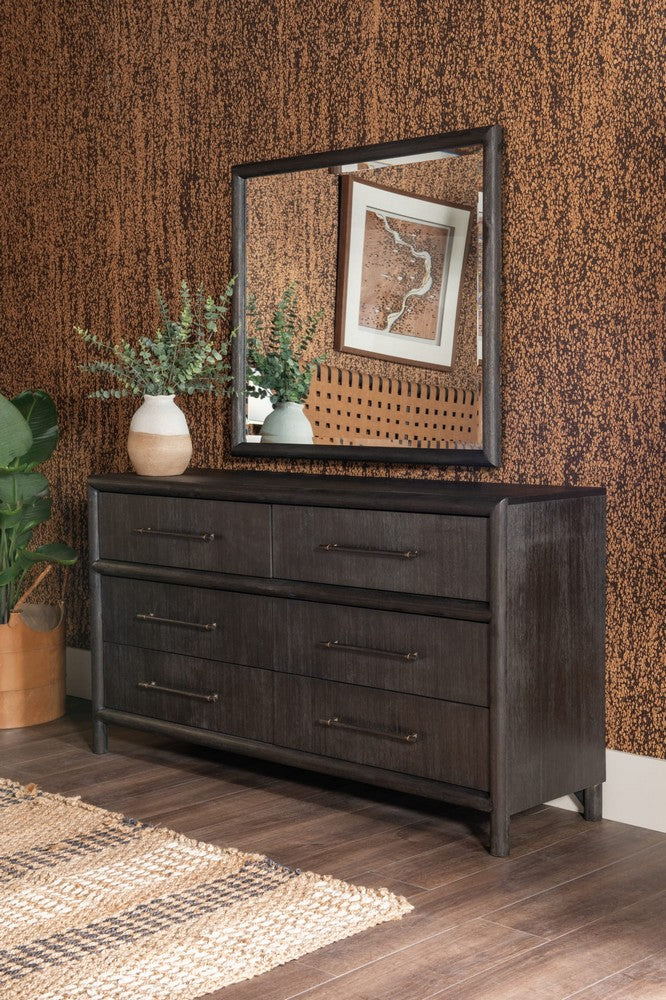 Modus Furniture - Dorsey Solid Wood and Glass Mirror in Basalt Grey - NSU583 view 6