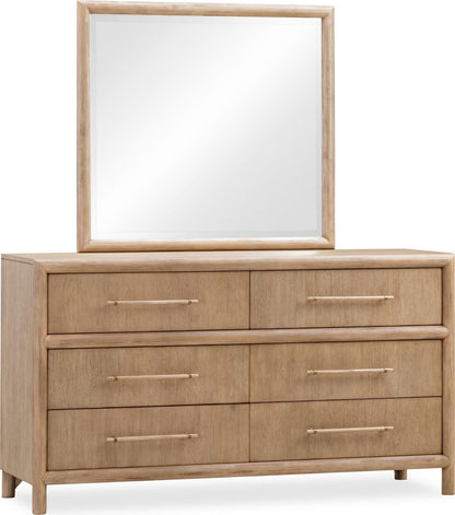 Modus Furniture - Dorsey Solid Wood and Glass Mirror in Granola - NSPV83 view 4