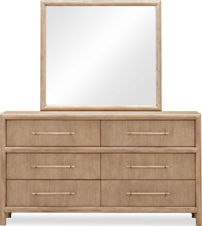 Modus Furniture - Dorsey Solid Wood and Glass Mirror in Granola - NSPV83 view 5