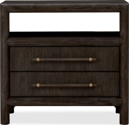Modus Furniture - Dorsey Two Drawer USB-charging Nightstand in Basalt Grey - NSU581B view 2