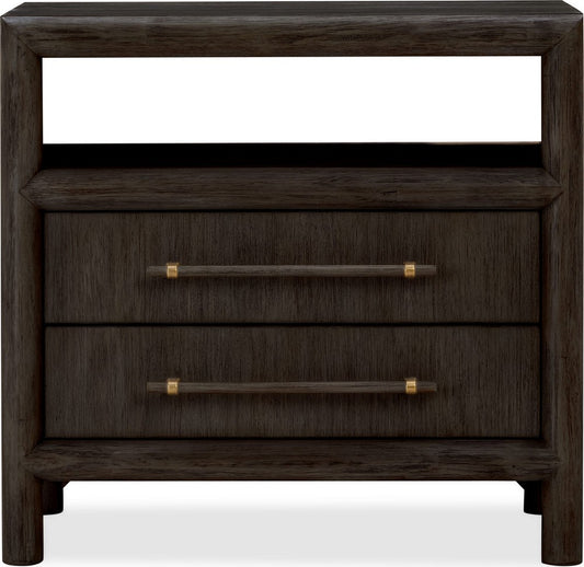 Modus Furniture - Dorsey Two Drawer USB-charging Nightstand in Basalt Grey - NSU581B view 2