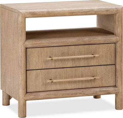 Modus Furniture - Dorsey Two Drawer USB-charging Nightstand in Granola - NSPV81B view 1