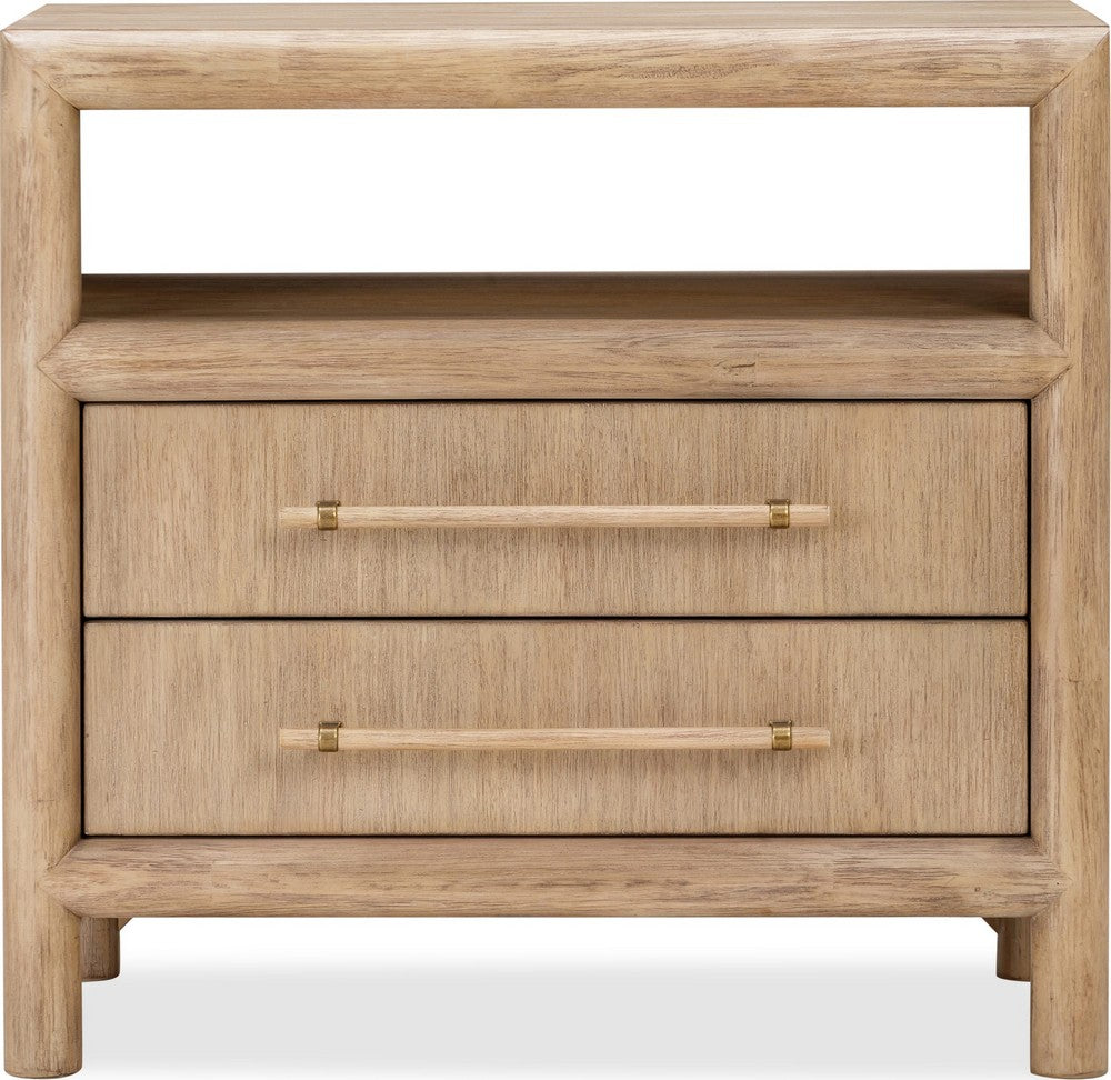 Modus Furniture - Dorsey Two Drawer USB-charging Nightstand in Granola - NSPV81B view 2