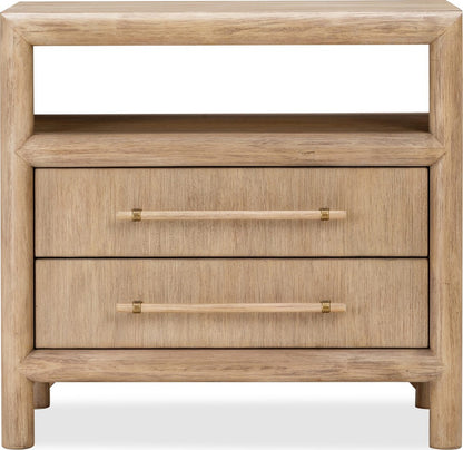 Modus Furniture - Dorsey Two Drawer USB-charging Nightstand in Granola - NSPV81B view 2
