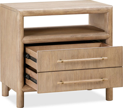 Modus Furniture - Dorsey Two Drawer USB-charging Nightstand in Granola - NSPV81B view 3