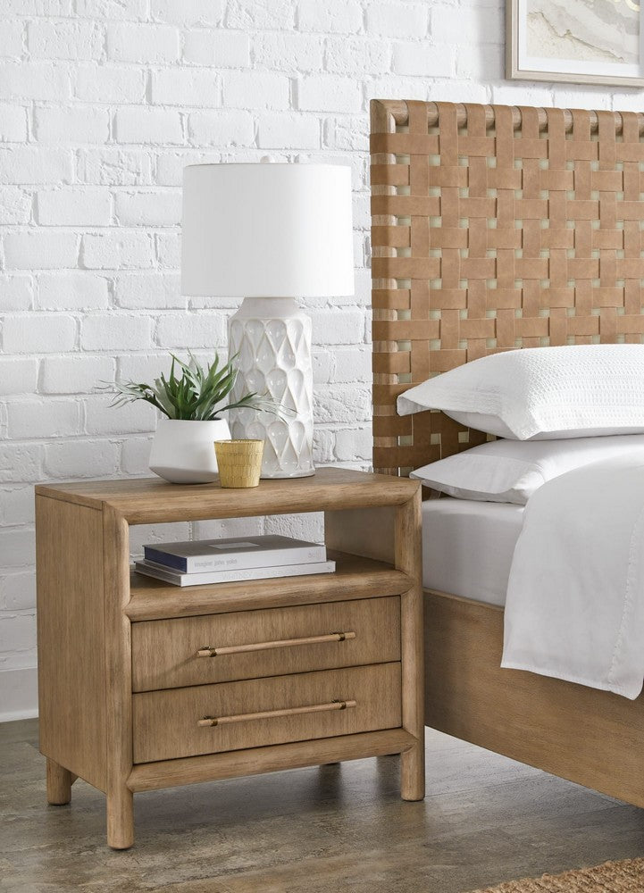 Modus Furniture - Dorsey Two Drawer USB-charging Nightstand in Granola - NSPV81B view 5