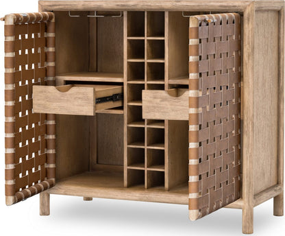 Modus Furniture - Dorsey Wvn Bar Cabinet - Grnl - NSPV80 view 3