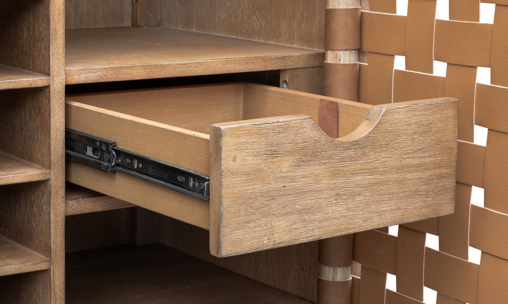 Modus Furniture - Dorsey Wvn Bar Cabinet - Grnl - NSPV80 view 6