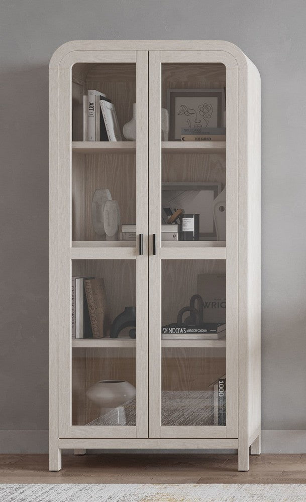 Modus Furniture - Drake Glass Door Wooden Bookcase in Sugar - NKNF19 view 3