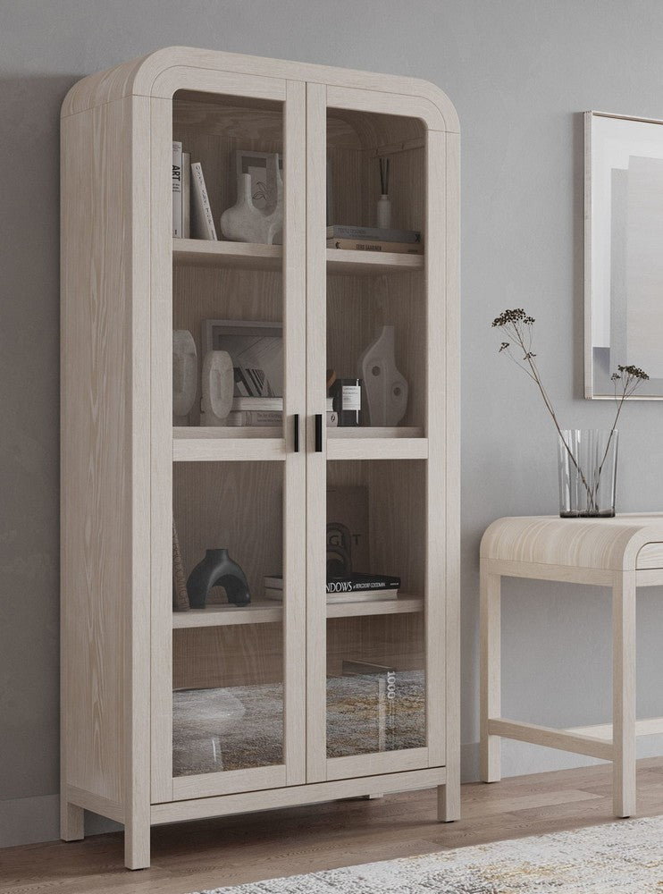 Modus Furniture - Drake Glass Door Wooden Bookcase in Sugar - NKNF19 view 4