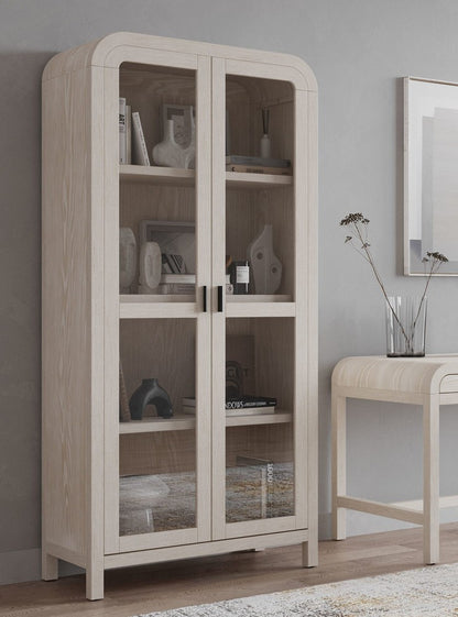 Modus Furniture - Drake Glass Door Wooden Bookcase in Sugar - NKNF19 view 4