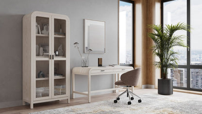 Modus Furniture - Drake Glass Door Wooden Bookcase in Sugar - NKNF19 view 5
