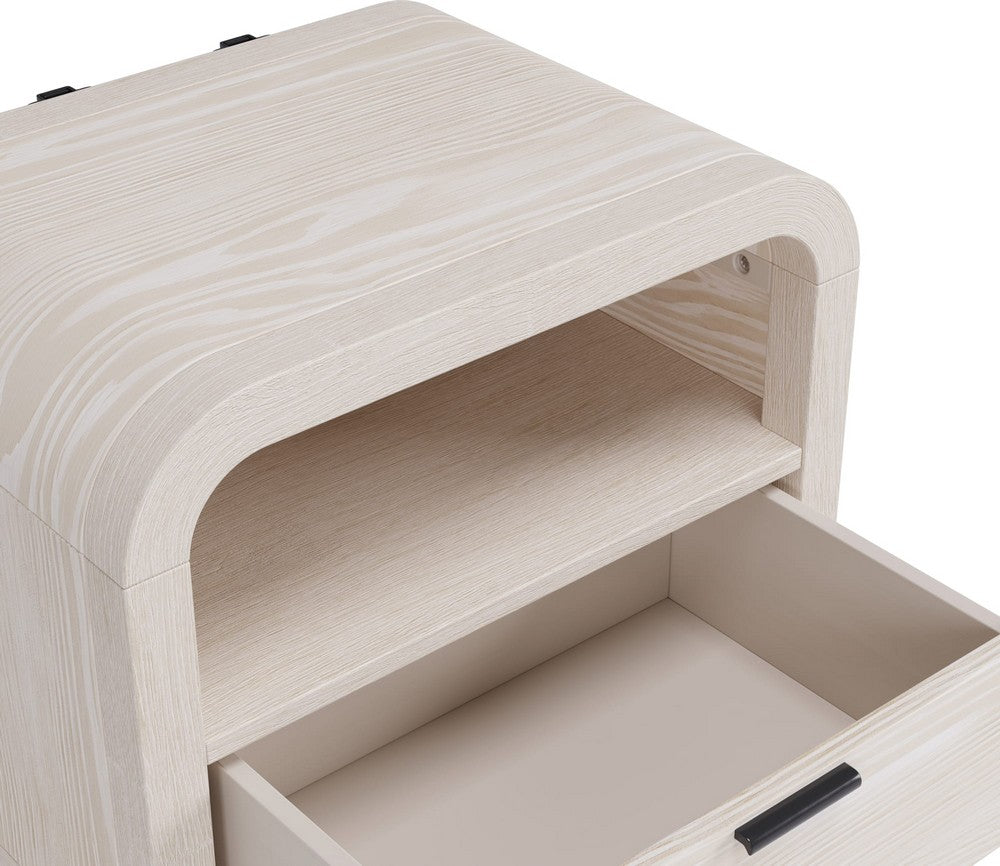 Modus Furniture - Drake One Drawer One Shelf USB-Charging Nightstand in Sugar - NKNF81B view 3