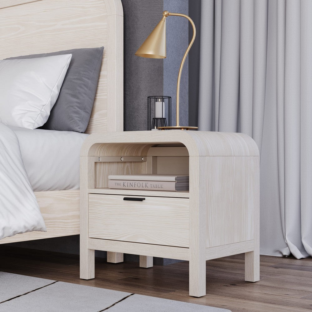 Modus Furniture - Drake One Drawer One Shelf USB-Charging Nightstand in Sugar - NKNF81B view 4