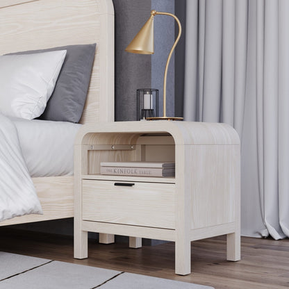 Modus Furniture - Drake One Drawer One Shelf USB-Charging Nightstand in Sugar - NKNF81B view 4