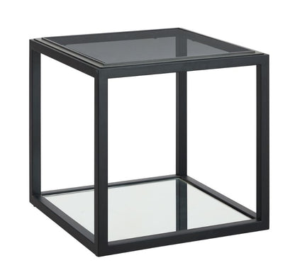 Modus Furniture - Ellis Smoked Glass and Stainless Steel End Table - 9HQ422 veiw 1
