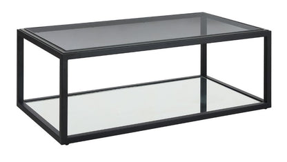Modus Furniture - Ellis Smoked Glass and Stainless SteelTop Coffee Table - 9HQ421 veiw 1