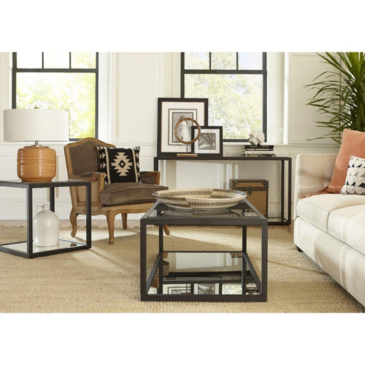 Modus Furniture - Ellis Smoked Glass and Stainless SteelTop Coffee Table - 9HQ421 veiw 2