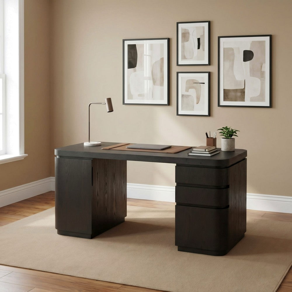 Modus Furniture - Elora Dbl Pedestal Desk - Jet - PRKS11DP view 3