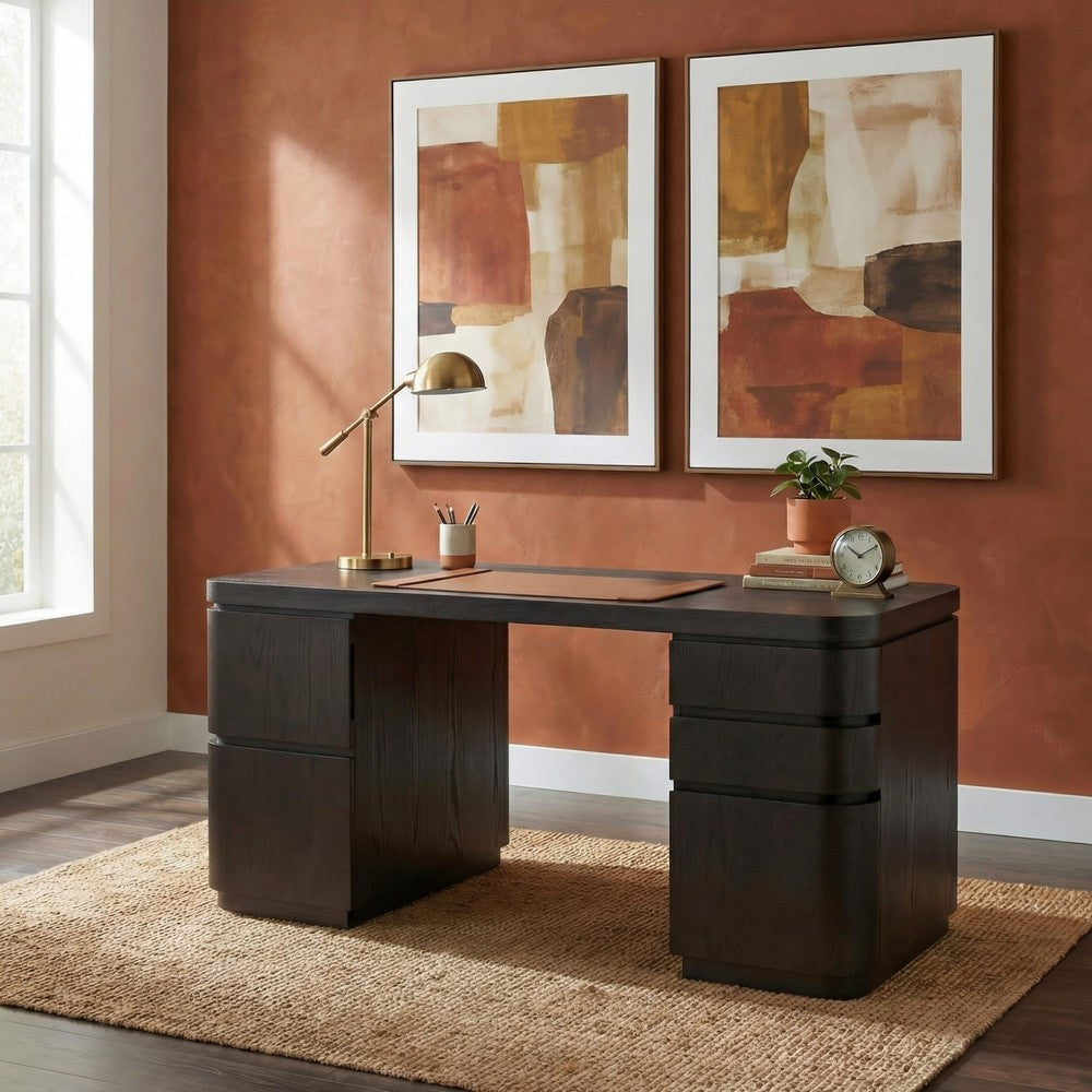 Modus Furniture - Elora Dbl Pedestal Desk - Jet - PRKS11DP view 4