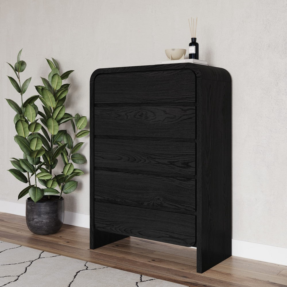 Modus Furniture - Elora Five Drawer Chest in Jet Black Ash - PRKS84 view 4