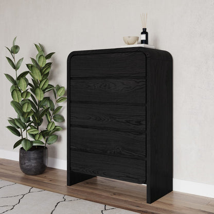 Modus Furniture - Elora Five Drawer Chest in Jet Black Ash - PRKS84 view 4