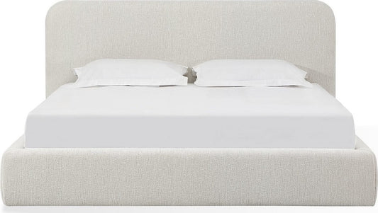 Modus Furniture - Elora Full-Size Upholstered Platform Bed in Whitewashed Chenille - PRZPM4 view 2