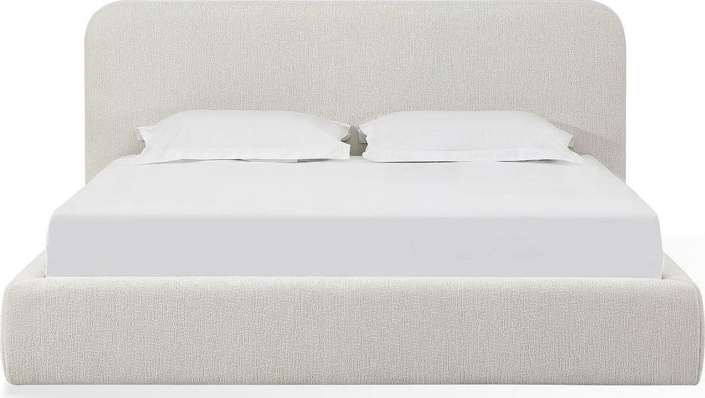 Modus Furniture - Elora King-Size Upholstered Platform Bed in Whitewashed Chenille - PRZPM7 view 2