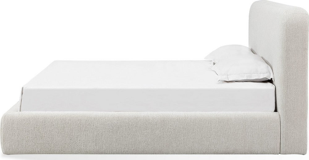 Modus Furniture - Elora King-Size Upholstered Platform Bed in Whitewashed Chenille - PRZPM7 view 3