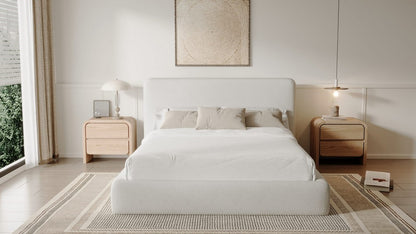 Modus Furniture - Elora King-Size Upholstered Platform Bed in Whitewashed Chenille - PRZPM7 view 6